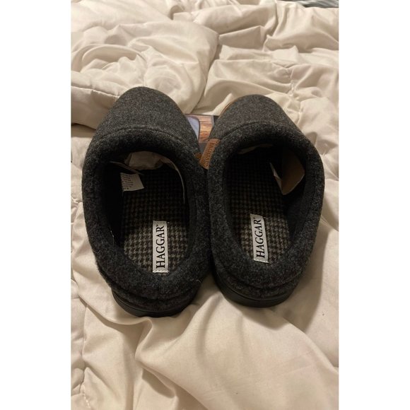 Men's Haggar Slippers Memory Foam Size Large L 9.5 - 10.5 NWT New Gray - Picture 3 of 4